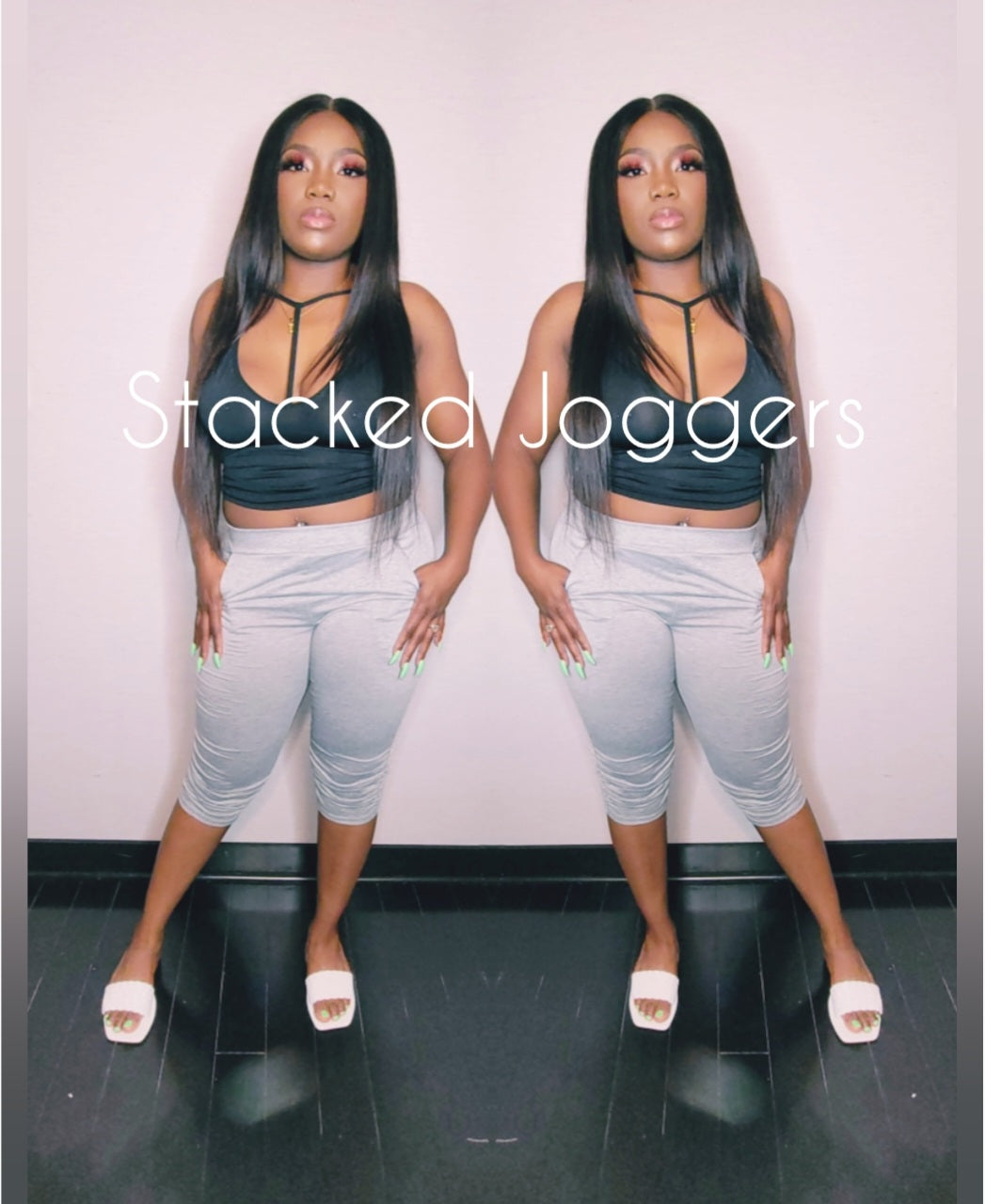 "Stacked Up" Joggers (Grey)
